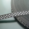 Lazo Algodon negro topitos blancos Medida 10 mm 0,45 euros / metro